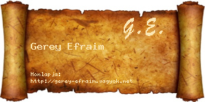 Gerey Efraim névjegykártya
